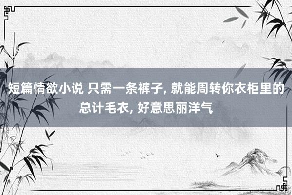 短篇情欲小说 只需一条裤子， 就能周转你衣柜里的总计毛衣， 好意思丽洋气