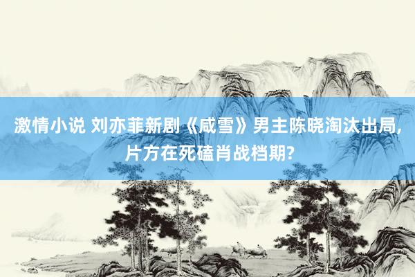 激情小说 刘亦菲新剧《咸雪》男主陈晓淘汰出局， 片方在死磕肖战档期?